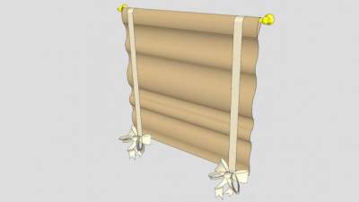黄铜窗帘杆百叶帘SU模型下载_sketchup草图大师SKP模型