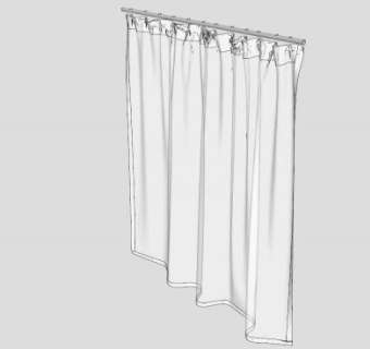 手动窗帘浴帘SU模型下载_sketchup草图大师SKP模型