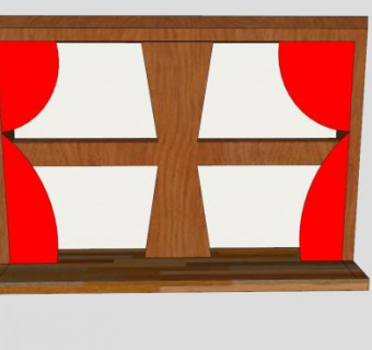 红色卷帘SU模型下载_sketchup草图大师SKP模型