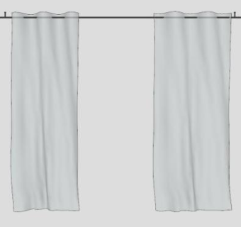 低聚半透明窗帘SU模型下载_sketchup草图大师SKP模型