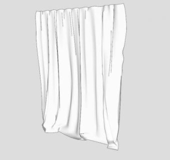 白色吊带帘SU模型下载_sketchup草图大师SKP模型