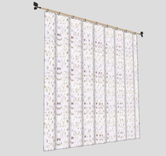 花纹吊带窗帘SU模型下载_sketchup草图大师SKP模型