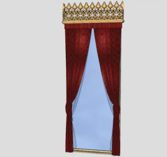 豪华欧式窗帘SU模型下载_sketchup草图大师SKP模型