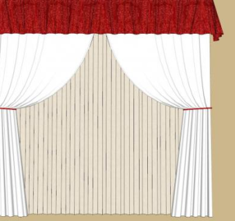 幕布布景窗帘SU模型下载_sketchup草图大师SKP模型