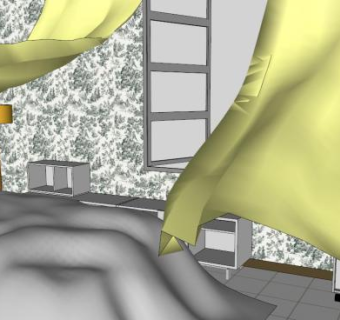 卧室风帘SU模型下载_sketchup草图大师SKP模型