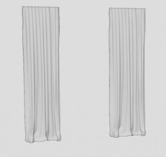 白色窗帘SU模型下载_sketchup草图大师SKP模型
