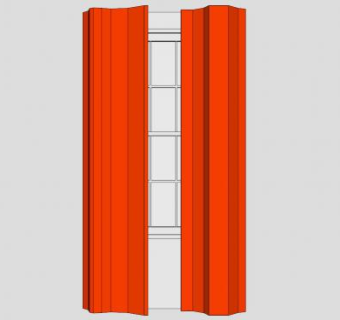 橘色吊带帘SU模型下载_sketchup草图大师SKP模型