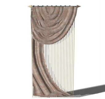 欧式波德窗帘SU模型下载_sketchup草图大师SKP模型