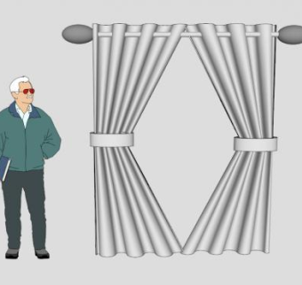 简约风格布艺帘SU模型下载_sketchup草图大师SKP模型