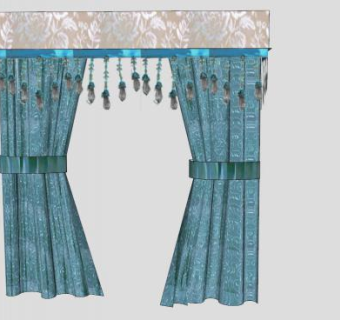 带装饰窗帘SU模型下载_sketchup草图大师SKP模型