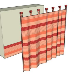 波浪布艺窗帘SU模型下载_sketchup草图大师SKP模型