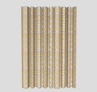 图案窗帘帘幕SU模型下载_sketchup草图大师SKP模型