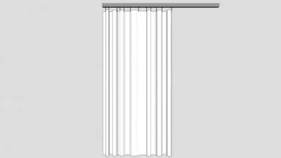 带栏杆白色窗帘SU模型下载_sketchup草图大师SKP模型