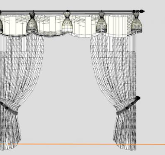 客厅窗帘遮阳帘SU模型下载_sketchup草图大师SKP模型