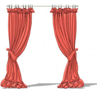 欧式蝴蝶穿铜帘SU模型下载_sketchup草图大师SKP模型