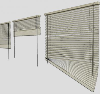 低聚百叶窗卷帘SU模型下载_sketchup草图大师SKP模型