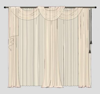 蝴蝶穿铜帘丝柔垂帘SU模型下载_sketchup草图大师SKP模型