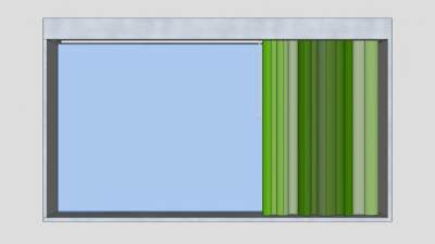 绿色窗帘SU模型下载_sketchup草图大师SKP模型