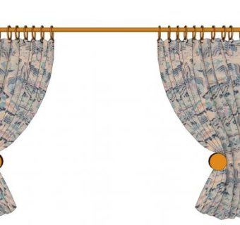 欧式窗帘SU模型下载_sketchup草图大师SKP模型