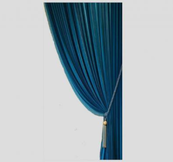 蓝色手动开合帘SU模型下载_sketchup草图大师SKP模型