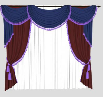 吊带帘窗帘SU模型下载_sketchup草图大师SKP模型