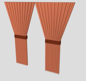 客厅装饰橘色开合帘SU模型下载_sketchup草图大师SKP模型