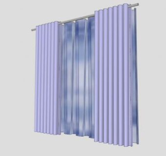 网纱双层窗帘SU模型下载_sketchup草图大师SKP模型