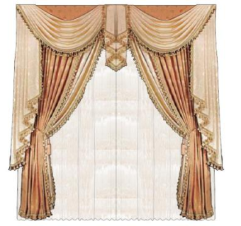 经典欧式窗帘SU模型下载_sketchup草图大师SKP模型