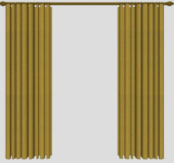 现代黄色窗帘SU模型下载_sketchup草图大师SKP模型