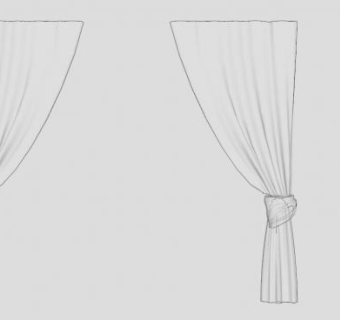 半透明丝柔垂帘SU模型下载_sketchup草图大师SKP模型