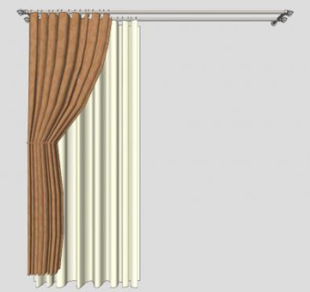 双层吊带帘SU模型下载_sketchup草图大师SKP模型