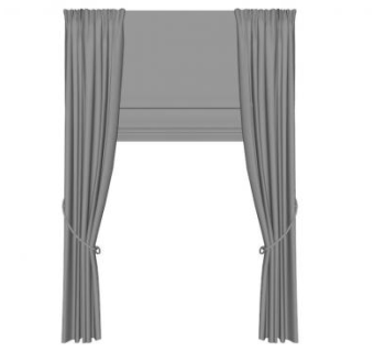 手提灰色窗帘SU模型下载_sketchup草图大师SKP模型