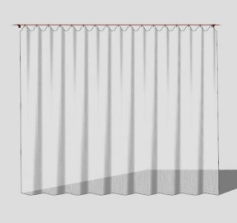 半透明网纱窗帘SU模型下载_sketchup草图大师SKP模型