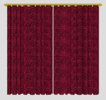 欧式华丽窗帘SU模型下载_sketchup草图大师SKP模型