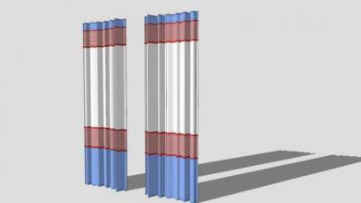 现代客厅窗帘SU模型下载_sketchup草图大师SKP模型