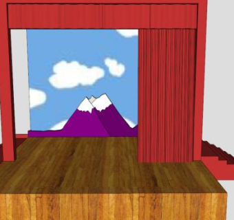 红色卷帘窗帘SU模型下载_sketchup草图大师SKP模型