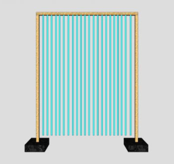 架子飞幕珠帘SU模型下载_sketchup草图大师SKP模型