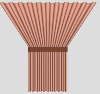 现代橘色开合帘SU模型下载_sketchup草图大师SKP模型