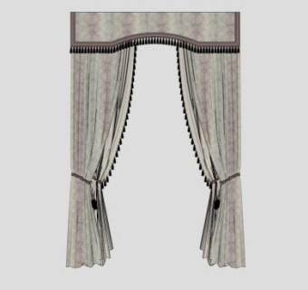 欧式蝴蝶穿铜窗帘SU模型下载_sketchup草图大师SKP模型