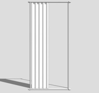 现代白色窗户窗帘SU模型下载_sketchup草图大师SKP模型