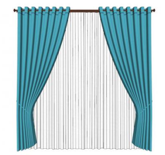 手提帘双层窗帘SU模型下载_sketchup草图大师SKP模型