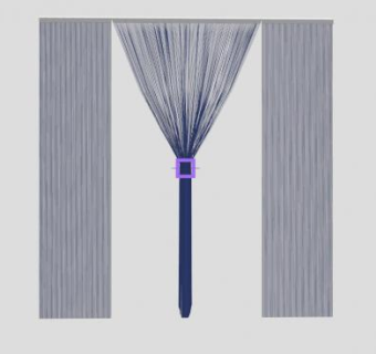 装饰手动拉珠卷帘SU模型下载_sketchup草图大师SKP模型