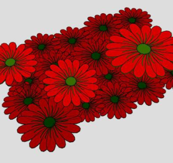 红色花地毯SU模型下载_sketchup草图大师SKP模型