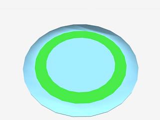 蓝绿色圆形地毯SU模型下载_sketchup草图大师SKP模型