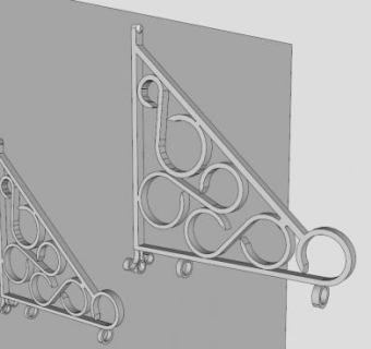 欧式挂件白色支架SU模型下载_sketchup草图大师SKP模型