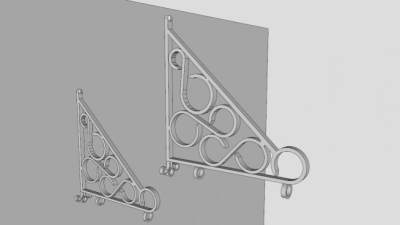 欧式挂件白色支架SU模型下载_sketchup草图大师SKP模型