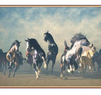 艺术群马挂画SU模型下载_sketchup草图大师SKP模型