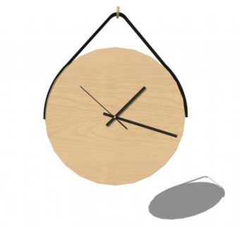 木制最小挂钟SU模型下载_sketchup草图大师SKP模型