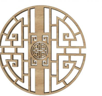 中式墙装饰挂件SU模型下载_sketchup草图大师SKP模型