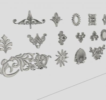 各式墙装饰SU模型下载_sketchup草图大师SKP模型